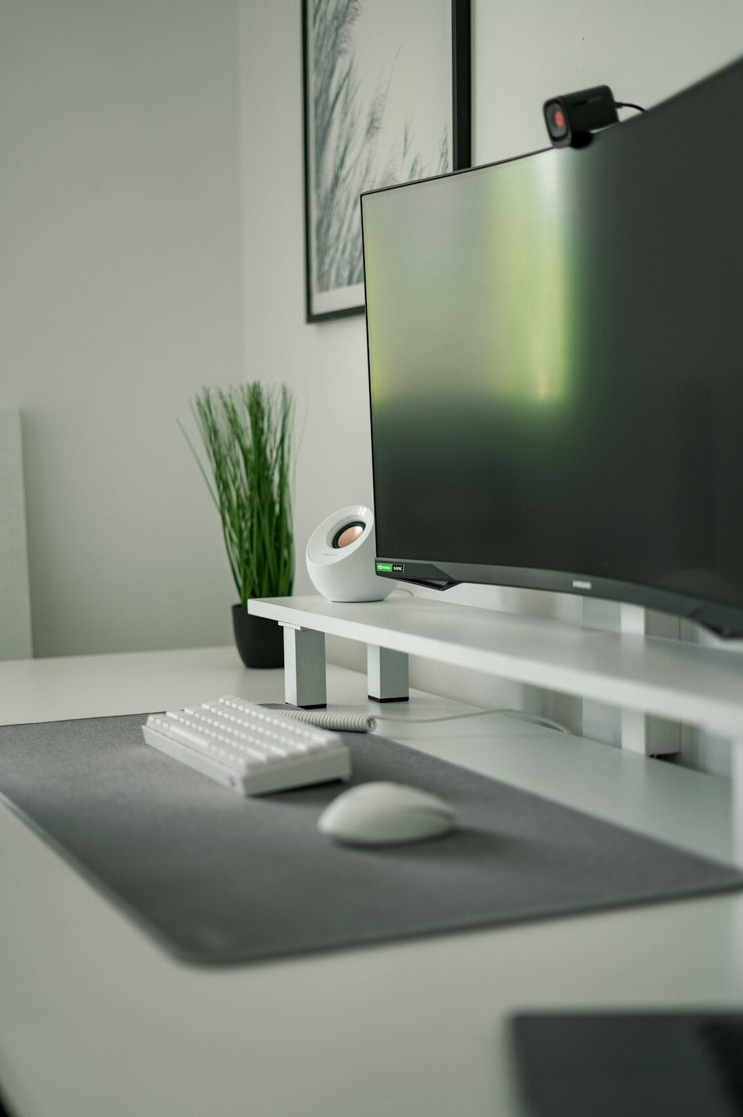 Modern office interior with computer monitors
